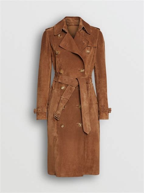 burberry cognac suede trenchcoat|burberry trench jacket.